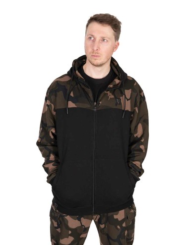 Fox LW Black/Camo Split Zip Hoody Large