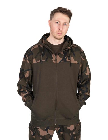 Fox LW Khaki/Camo Split Zip Hoody xl